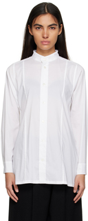 Белая рубашка с короткими рукавами Issey Miyake