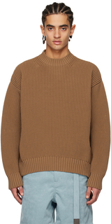Коричневый свитер с вентиляцией sacai