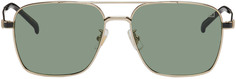 Золотистые металлические солнцезащитные очки-авиаторы Dunhill