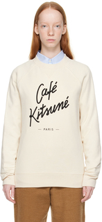 Бежевая толстовка &apos;Cafe Kitsune&apos; Maison Kitsuné