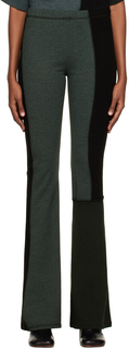Серо-зеленые брюки для отдыха со вставками MM6 Maison Margiela