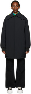 Черное утепленное пальто MSGM