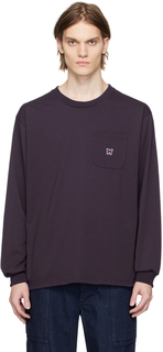 Пурпурная футболка с длинным рукавом с круглым вырезом NEEDLES