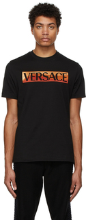 Черная футболка с логотипом Wave Versace