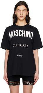 Черная футболка с круглым вырезом Moschino
