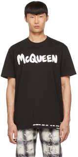 Черная хлопковая футболка Alexander McQueen