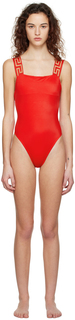 Красный Комбинезон с каймой Greca Versace Underwear