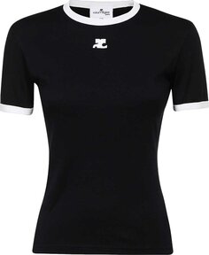 Футболка Courrèges Bumpy Contrast T-Shirt Black/Heritage White, черный Courreges