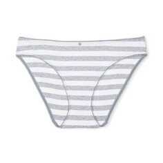 Трусы Victoria&apos;s Secret Ribbed Cotton Bikini, белый, серый