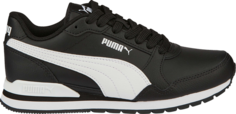 Кроссовки Puma ST Runner v3 Leather Jr Black White, черный