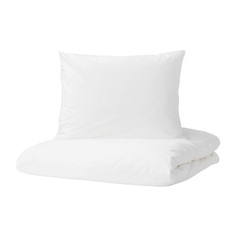 Комплект постельного белья Ikea Dvala, 2 предмета, белый