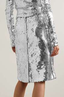 16ARLINGTON юбка миди Wile из эластичного тюля с пайетками, серебро