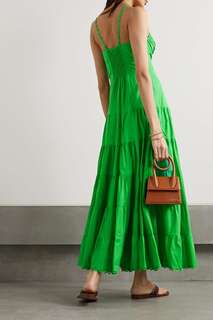 CHARO RUIZ ярусное платье макси Melia из смесового хлопка, зеленый