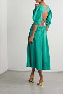 CULT GAIA платье миди Charlize из твила с вырезами, зеленый