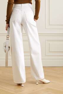 GOLDSIGN Широкие органические джинсы Edgar с высокой посадкой и складками, белый
