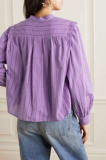 ISABEL MARANT ÉTOILE блузка Susan из хлопкового поплина в полоску, фиолетовый