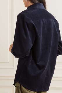 ISABEL MARANT ÉTOILE вельветовая рубашка Randal из смеси хлопка и льна, военно-морской