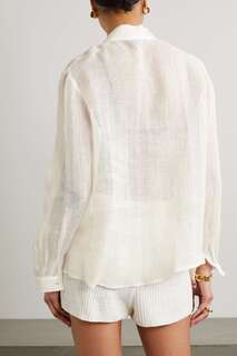 LE KASHA Sanbu linen shirt, белый