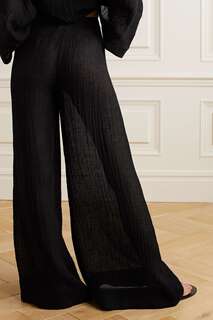 LISA MARIE FERNANDEZ + NET SUSTAIN широкие брюки из смесового льна, черный