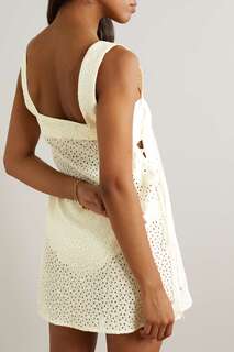 MARYSIA платье мини Waikiki с завязками и вышивкой бродери англез, белый