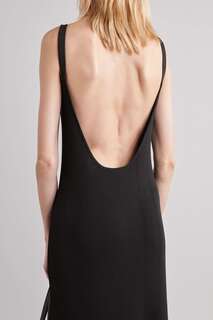 MATTEAU Платье макси из эластичного трикотажа с открытой спиной, черный