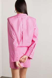 THE ATTICO платье-рубашка мини Margot из хлопкового поплина, розовый