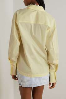 THE ATTICO рубашка Eliza из хлопкового поплина с вышивкой, пастельно-желтый