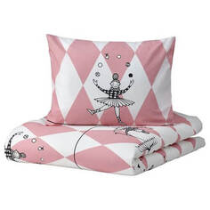 Комплект детского постельного белья Ikea Busenkel, розовый/белый