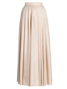 Длинная юбка из шелкового твила со складками Giorgio Armani, песочный