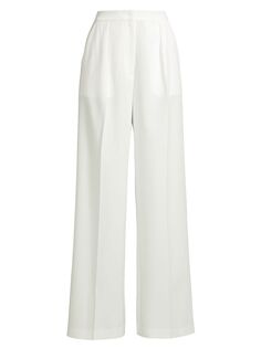 Широкие шифоновые брюки по индивидуальному заказу Misook, белый
