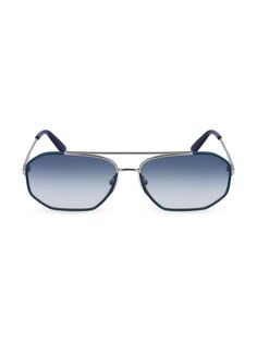 Металлические солнцезащитные очки Fashion Image 60MM Navigator FERRAGAMO, серебряный