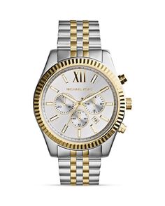 Двухцветные часы Lexington, 45 мм Michael Kors