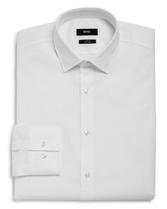 Базовая однотонная классическая рубашка узкого кроя BOSS