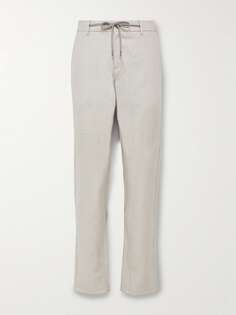 Узкие льняные брюки с кулиской CANALI, серый
