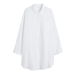 Ночная рубашка H&amp;M Home Washed Linen, белый