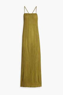 Платье макси Cher из жатого бамбука и смесового шелка Savannah Morrow, зеленый