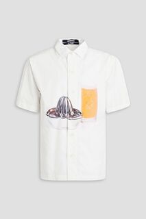 Рубашка из хлопкового поплина с принтом Moisson JACQUEMUS, белый