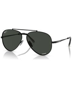 Поляризованные солнцезащитные очки унисекс, Aviator II Titanium 58 Ray-Ban, черный