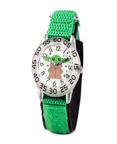 Часы Disney Star Wars Child для мальчиков, пластиковые зеленые нейлоновые ремешки, 32 мм ewatchfactory, зеленый