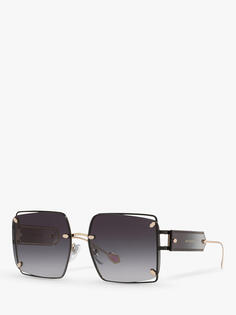 BVLGARI BV6171 Женские солнцезащитные очки в квадратной форме, черный/розовое золото