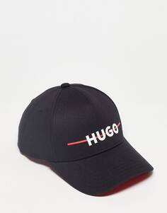 Черная кепка с логотипом Hugo