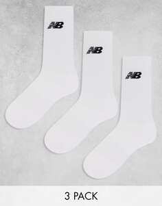 Набор из 3 белых носков с логотипом New Balance
