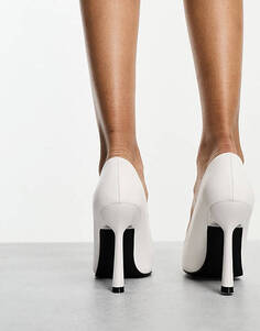 Гламурные белые туфли-лодочки на высоком каблуке с острым носком Glamorous