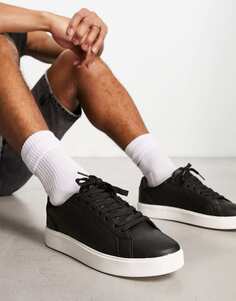 Черные кроссовки на шнуровке Pull&amp;Bear