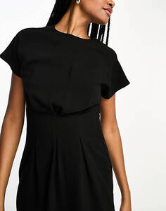 Черное платье мини с талией и талией ASOS DESIGN Tall