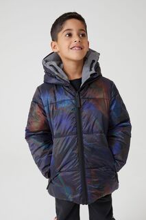 Двустороннее утепленное пальто для мальчика со светоотражающим рисунком Paul Smith, мультиколор