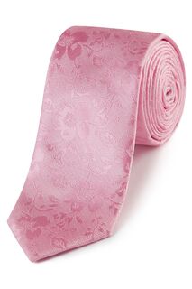 Шелковый галстук и нагрудный платок с цветочным узором Skopes, розовый