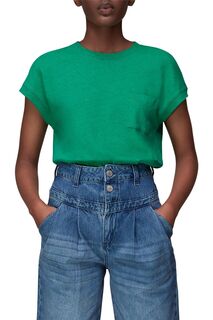 Льняная футболка Ember с карманом Whistles, зеленый