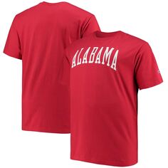 Мужская футболка Crimson Alabama Crimson Tide Big &amp; Tall Arch Team с логотипом Champion