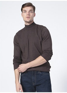 Полуводолазка базовый однотонный коричневый меланжевый мужской свитер Fabrika ФАБРИКА